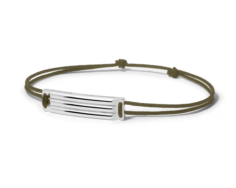 Le Gramme Bracelet Cordon Kaki Godron Le 5g