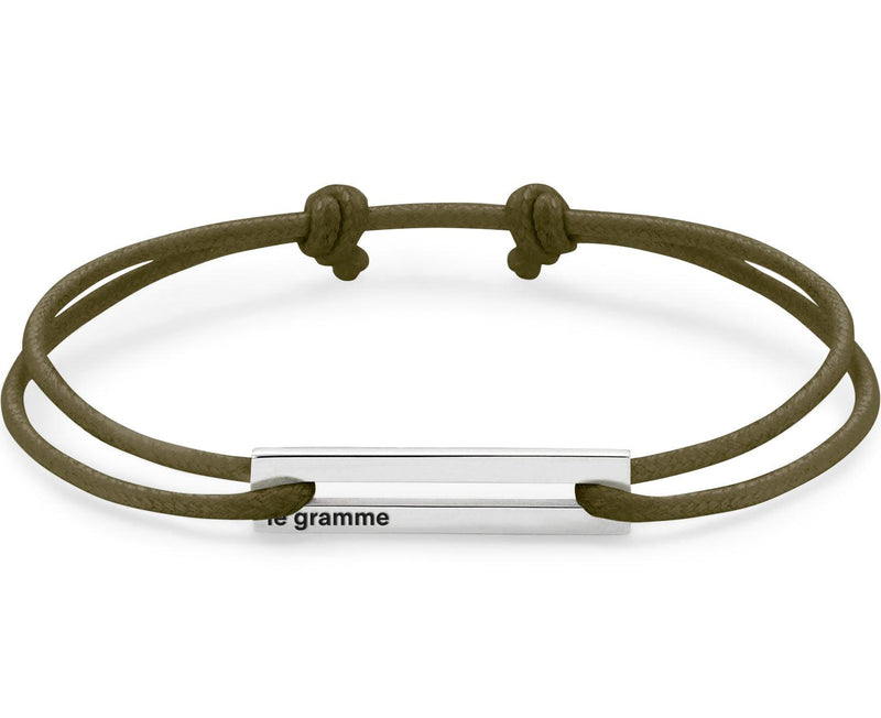 le gramme bracelet cordon kaki perforé le 1 7g