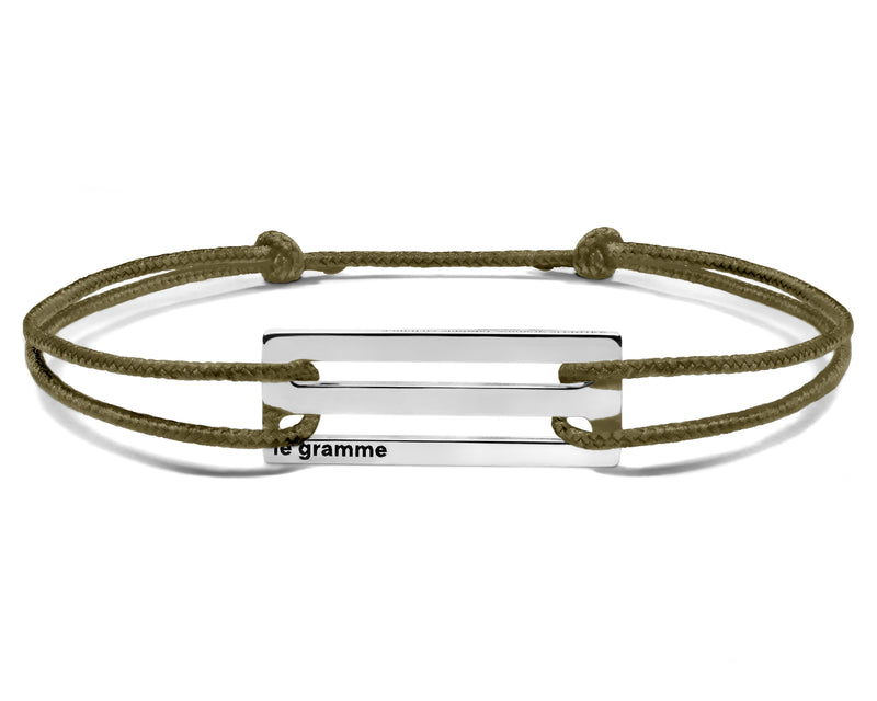 le gramme bracelet cordon kaki perforé le 2 5g