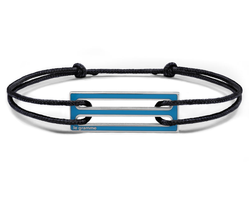 le gramme bracelet cordon laqué bleu le 2 5g