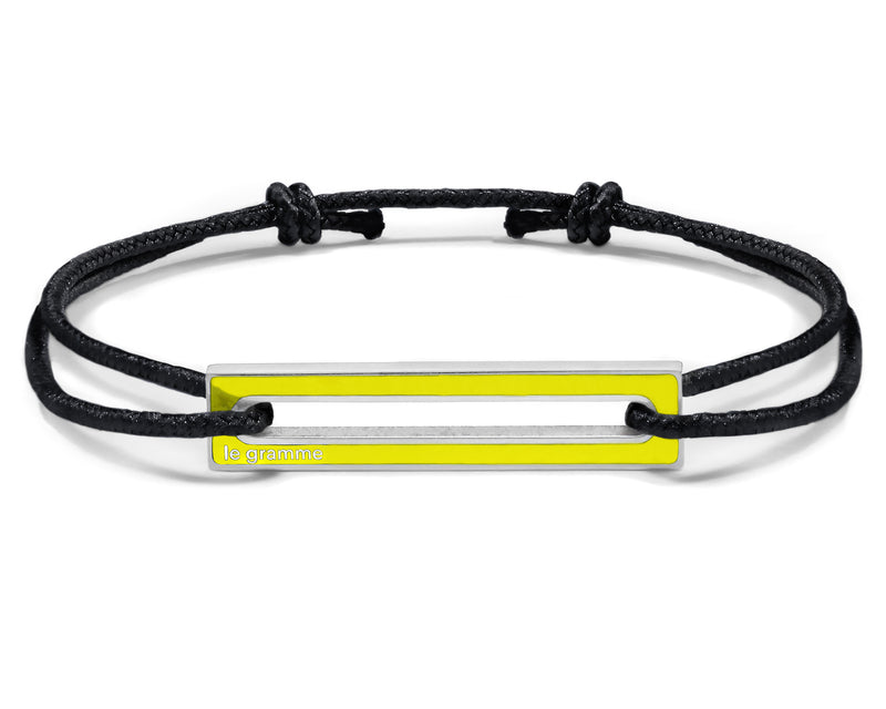 le gramme bracelet cordon laqué jaune le 1 7g