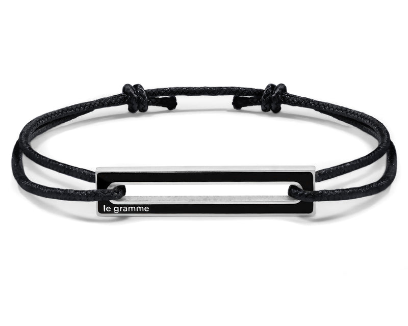 le gramme bracelet cordon laqué noir le 1 7g