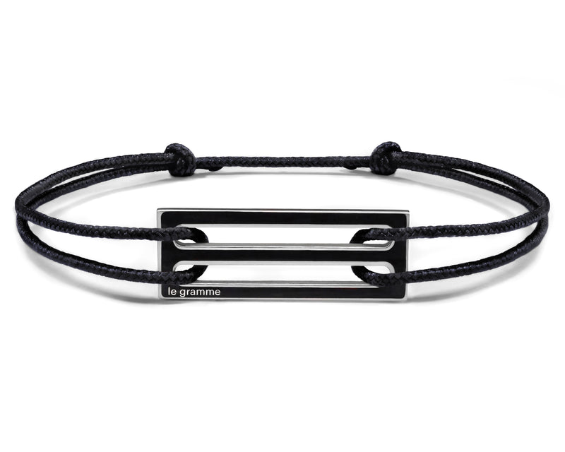 le gramme bracelet cordon laqué noir le 2 5g