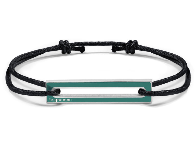 le gramme bracelet cordon laqué vert le 1 7g