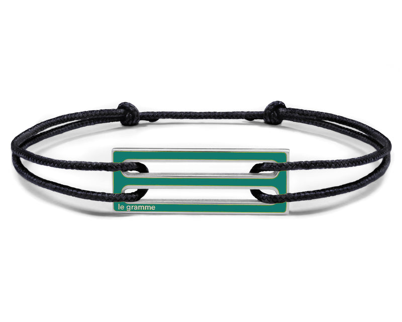 le gramme bracelet cordon laqué vert le 2 5g