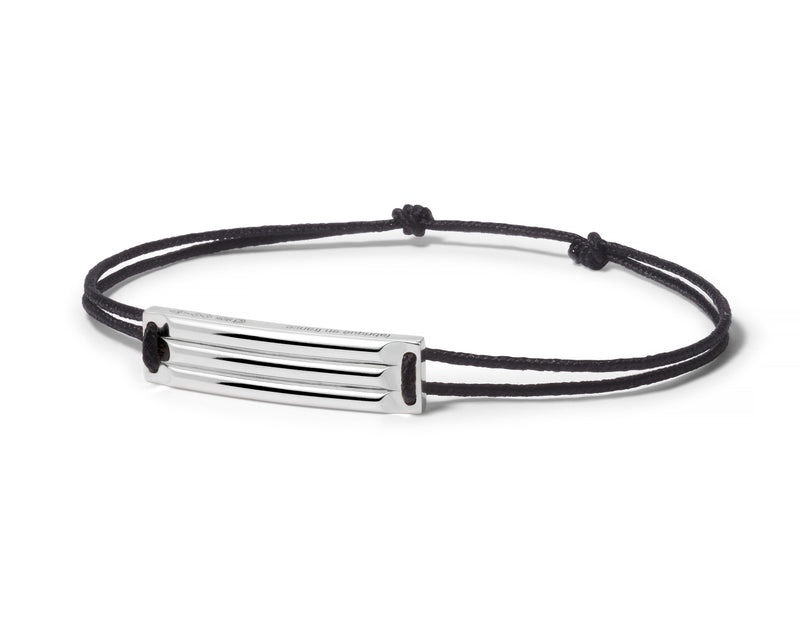 Le Gramme Bracelet Cordon Noir Godron Le 5g