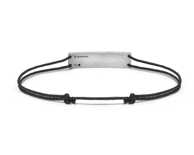 Le Gramme Bracelet Cordon Noir Godron Le 5g