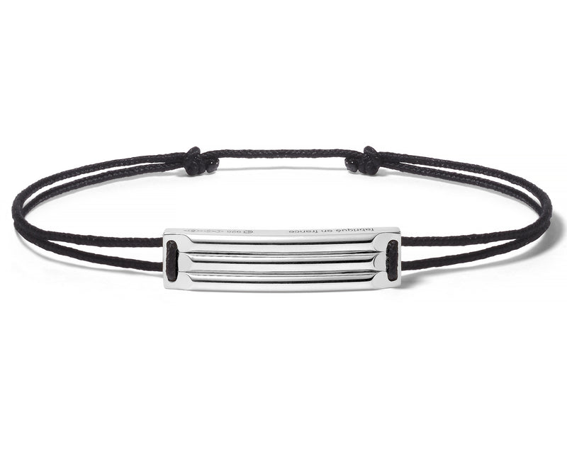 le gramme bracelet cordon noir godron le 5g