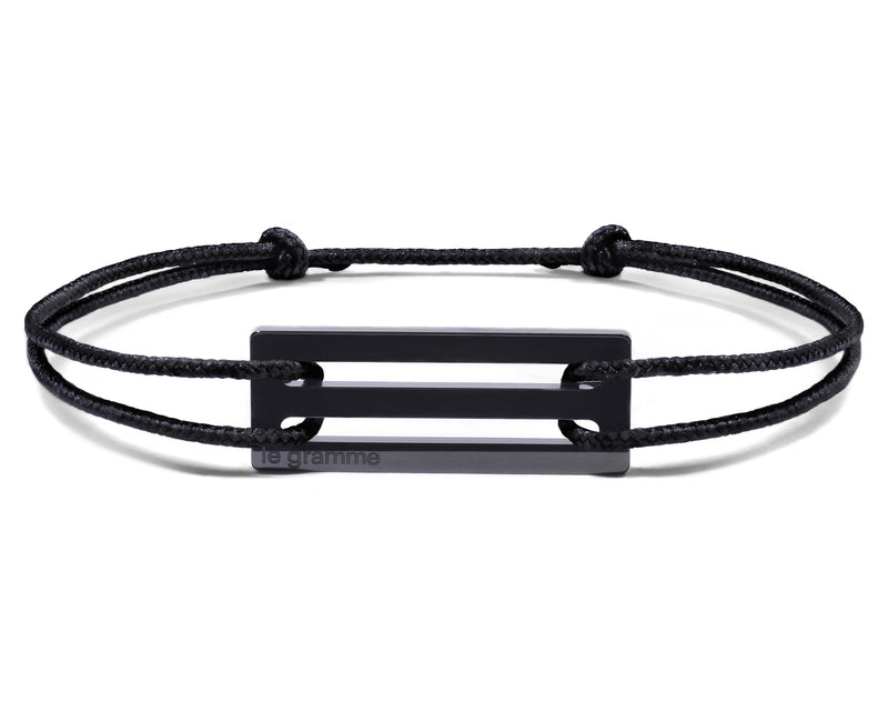 le gramme bracelet cordon noir perforé le 1 7g
