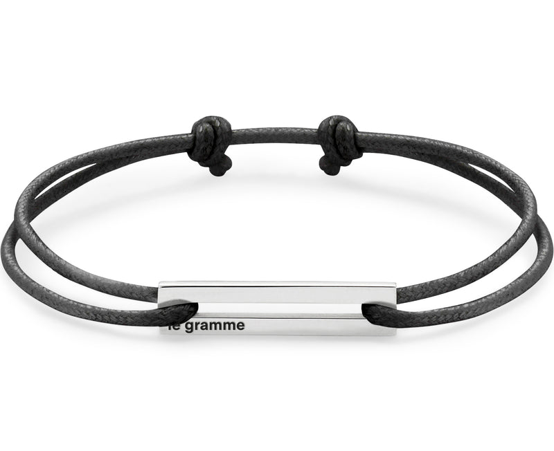 le gramme bracelet cordon noir perforé le 1 7g