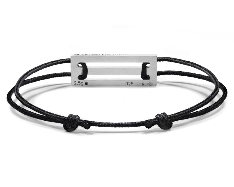 Le Gramme Bracelet Cordon Noir Perforé Le 2 5g