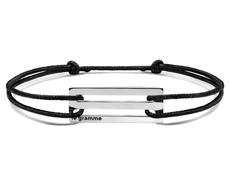 le gramme bracelet cordon noir perforé le 2 5g