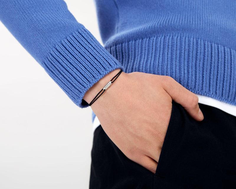 Le Gramme Bracelet Cordon Noir Segment Le 3g