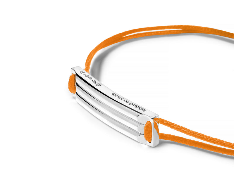 Le Gramme Bracelet Cordon Orange Godron Le 5g
