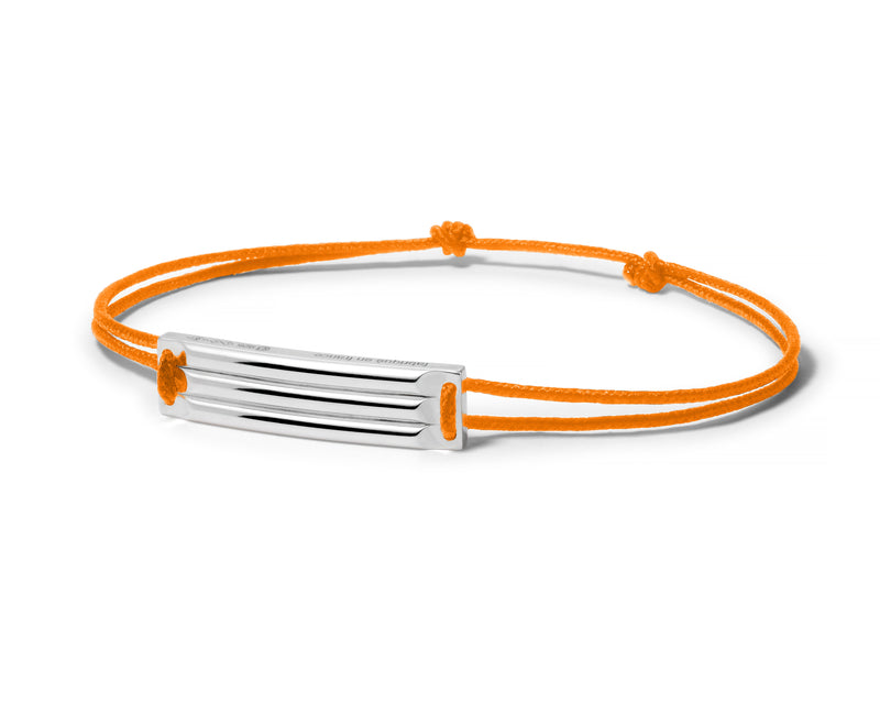 Le Gramme Bracelet Cordon Orange Godron Le 5g