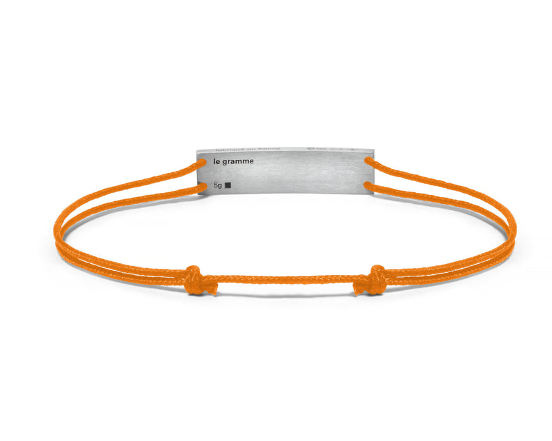 Le Gramme Bracelet Cordon Orange Godron Le 5g