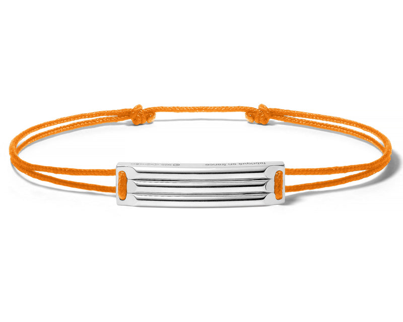 le gramme bracelet cordon orange godron le 5g