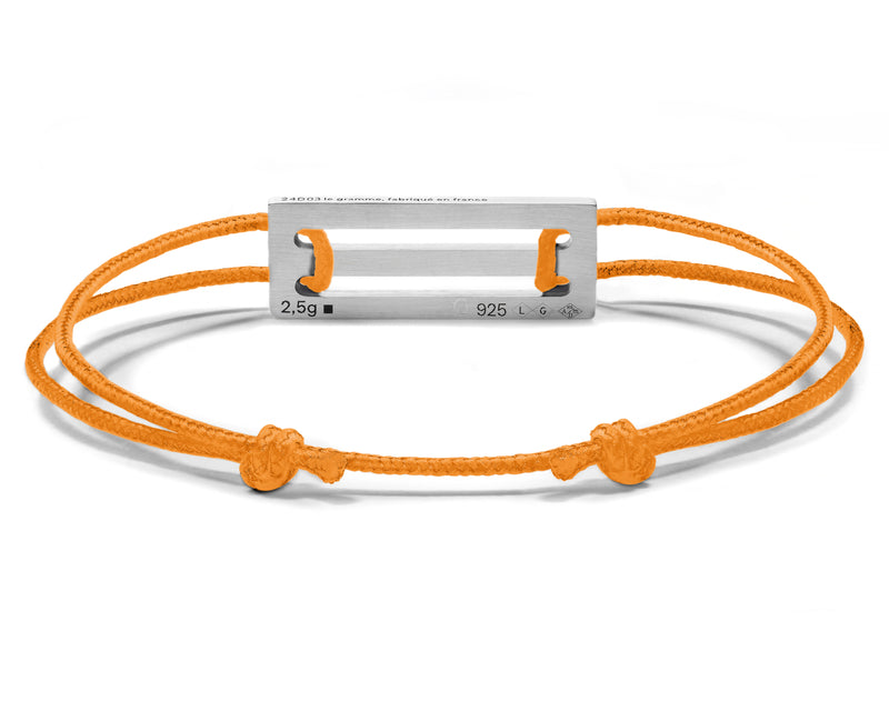 Le Gramme Bracelet Cordon Orange Perforé Le 2 5g