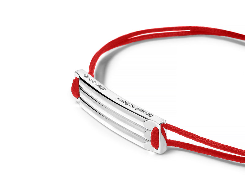 Le Gramme Bracelet Cordon Rouge Godron Le 5g