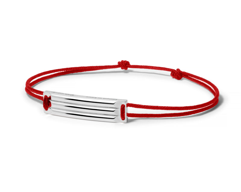 Le Gramme Bracelet Cordon Rouge Godron Le 5g