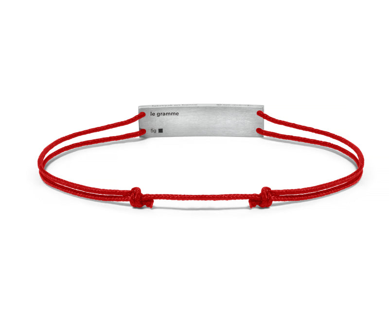 Le Gramme Bracelet Cordon Rouge Godron Le 5g