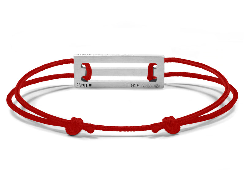 Le Gramme Bracelet Cordon Rouge Perforé Le 2 5g