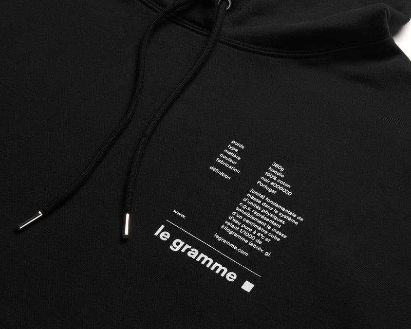 Le Gramme Hoodie Noir Le 380g