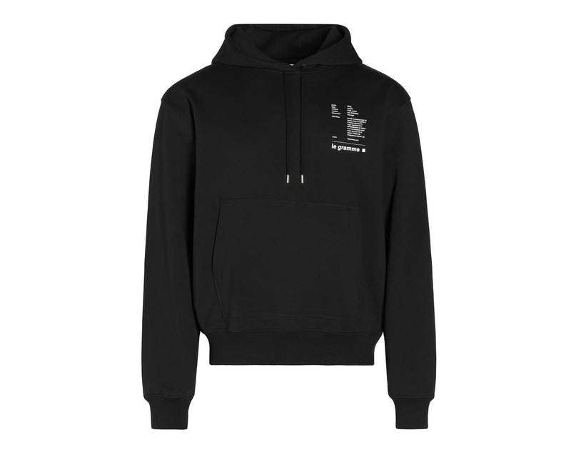 le gramme hoodie noir le 380g
