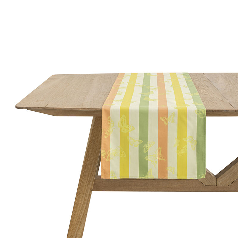 Le Jacquard Français Chemin De Table Bal Des Papillons Coton