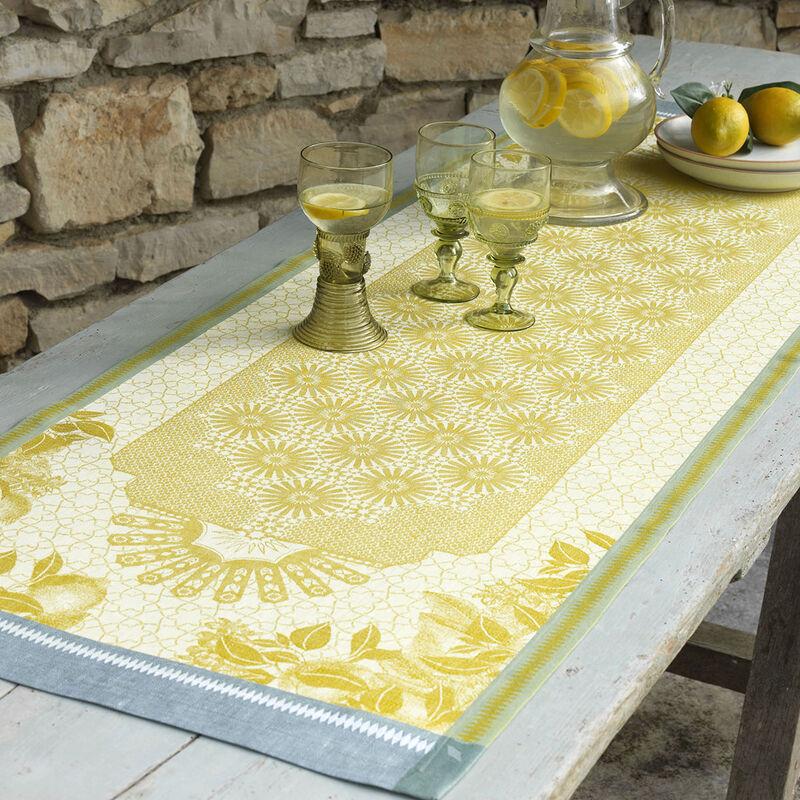 le jacquard français Chemin de table Jardin d'orient Lin