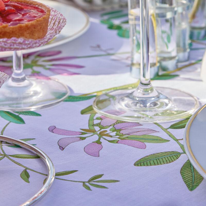 le jacquard français Chemin de table Pois de senteur Coton Lin