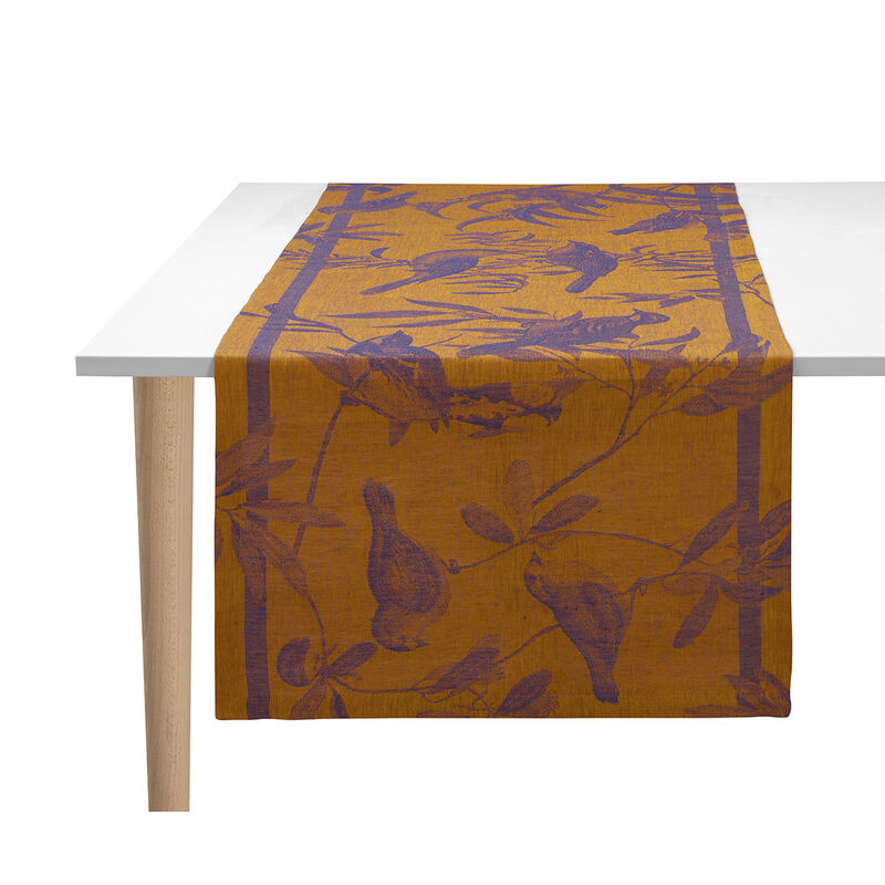 le jacquard français Chemin de table Volière Lin