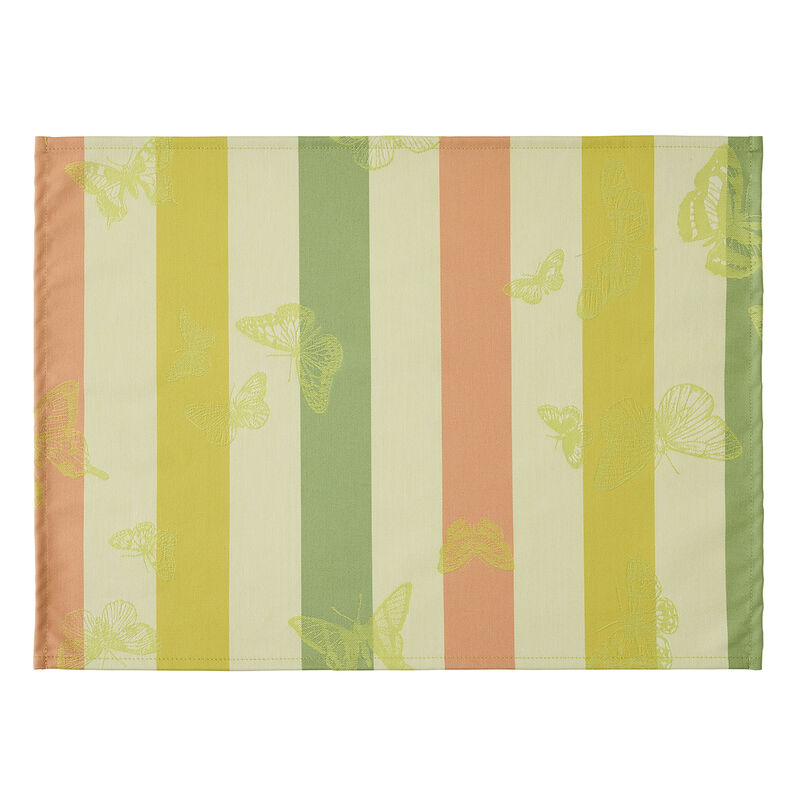 le jacquard français Set de table enduit Bal des papillons Coton