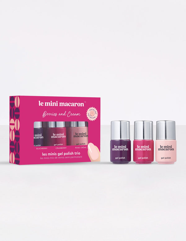 le mini macaron Berries & Cream - Trio de Mini Vernis Semi-permanents