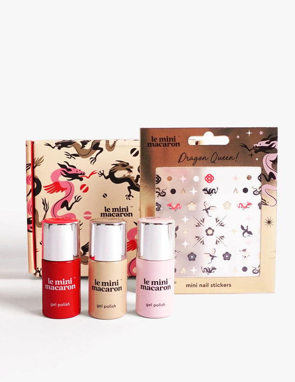 le mini macaron Dragon Queen - Trio de vernis semi-permanents et stickers