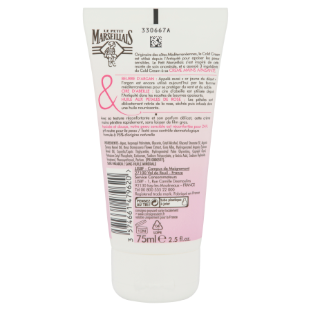 Le Petit Marseillais Crème Mains Cold Cream Apaisant Argan Cire D'Abeille & Rose