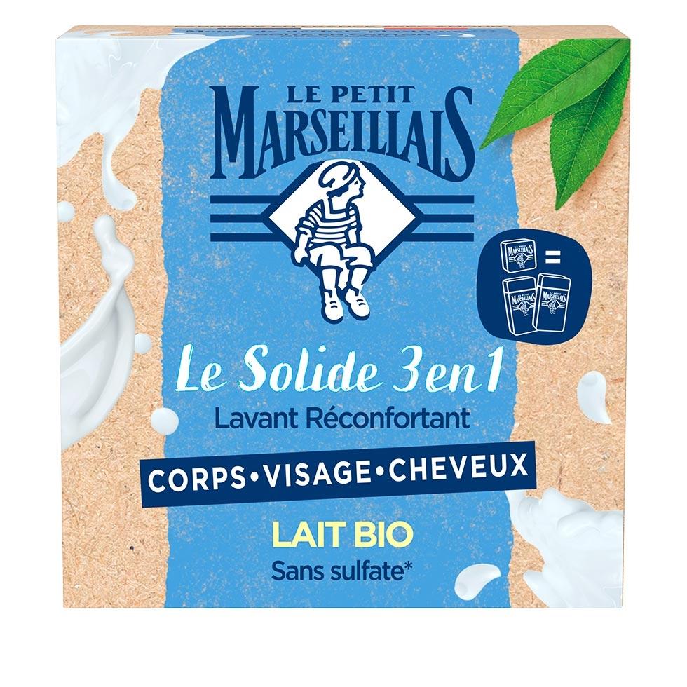 le petit marseillais Le Solide 3 en 1 Lavant Réconfortant – Lait Bio
