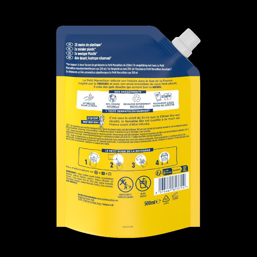 Le Petit Marseillais Recharge Gel Douche Extra Doux Verveine Bio Et Citron Bio