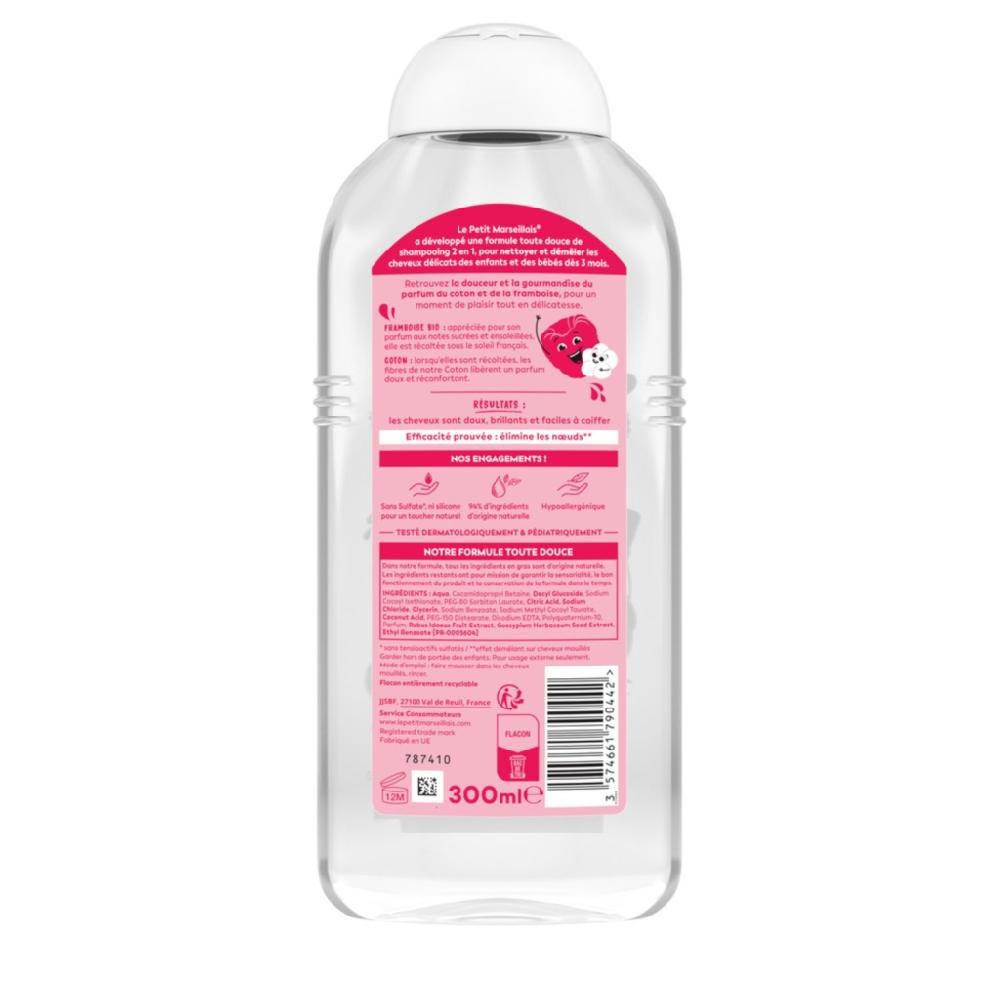 Le Petit Marseillais Shampooing 2 En 1 Bébé & Enfant Démêlant à La Framboise Bio Et Coton