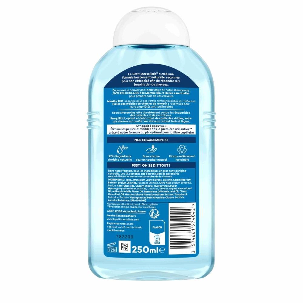 Le Petit Marseillais Shampooing Anti-Pelliculaire à La Menthe Bio Et Aux Huiles Essentielles