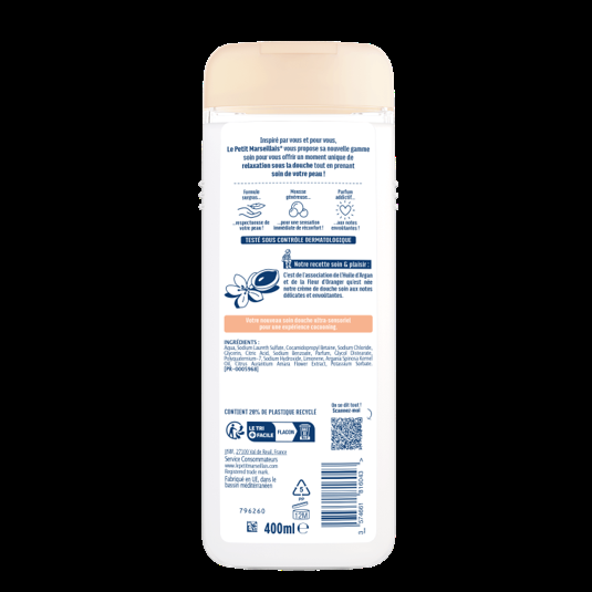 Le Petit Marseillais Soin Douche Surgras Le Rituel Douceur Huile D’Argan & Fleur D’Oranger