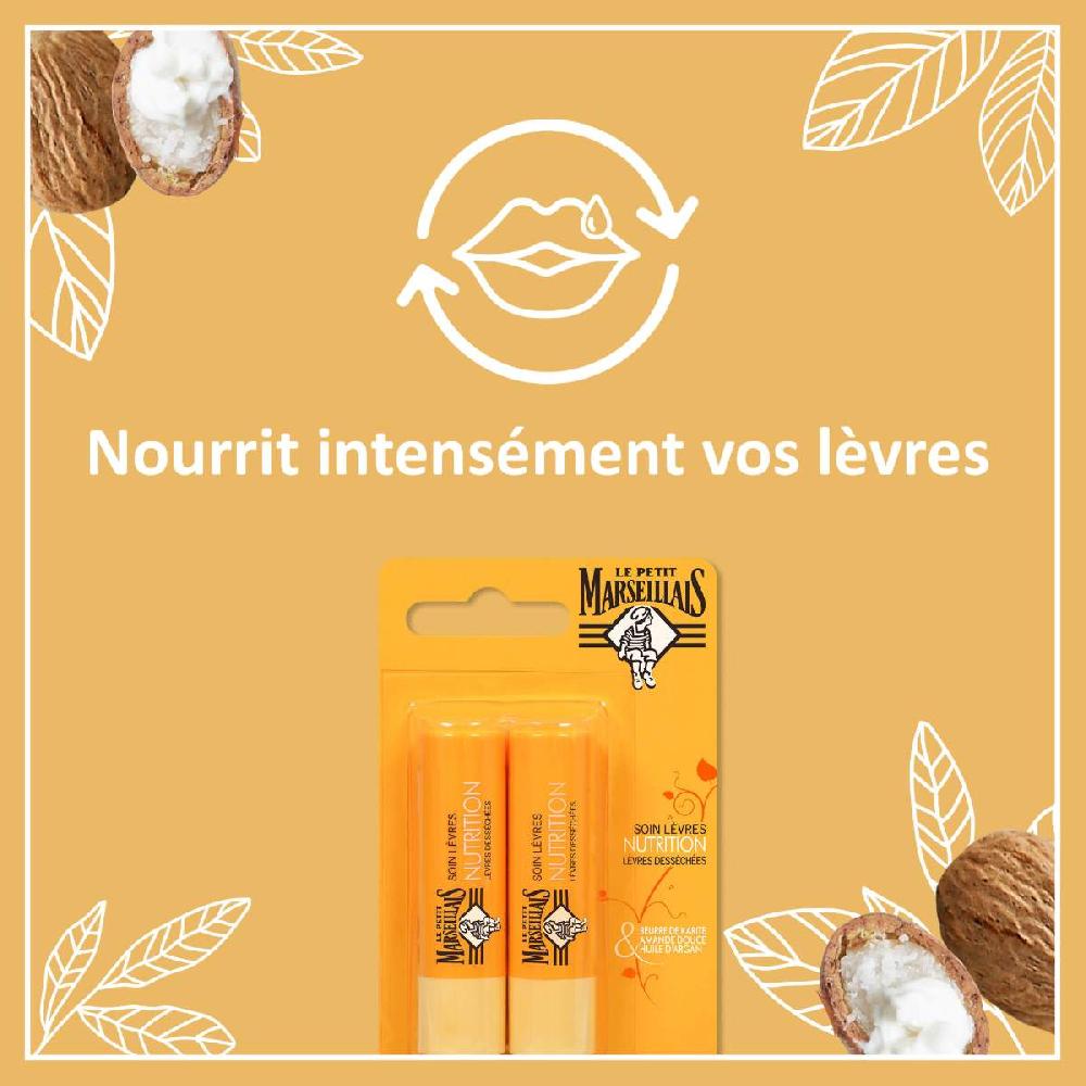 Le Petit Marseillais Soin Lèvres Nutrition Lèvres Desséchées X2
