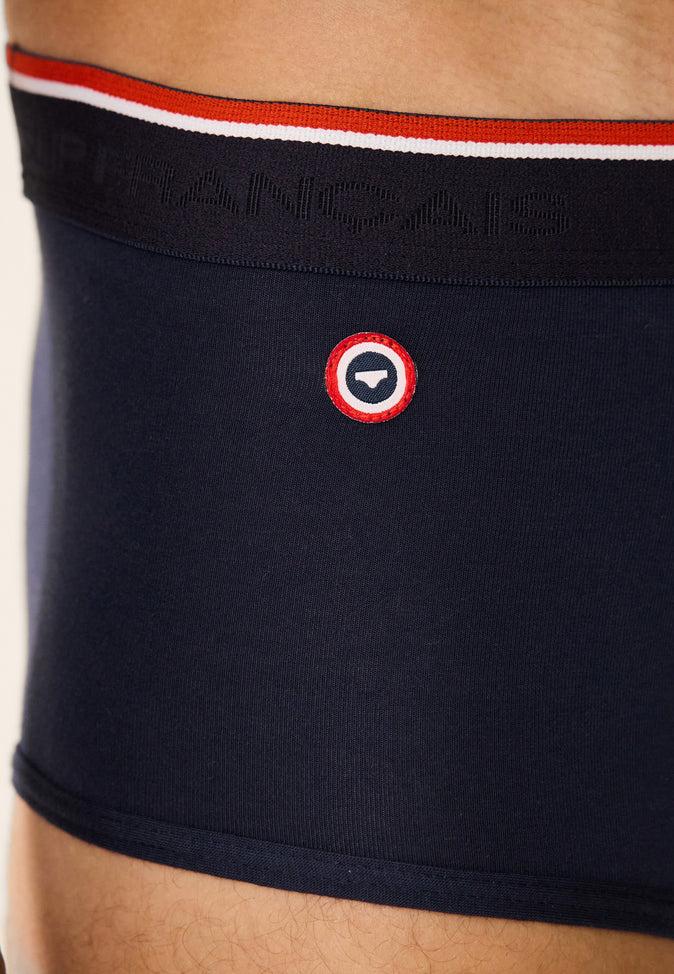 Le Slip Français Boxer échancré En Coton Pedro Bleu Marine