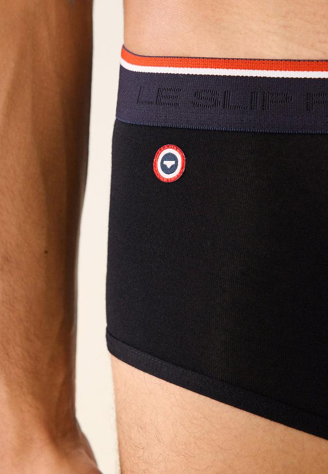 Le Slip Français Boxer échancré En Coton Pedro Noir