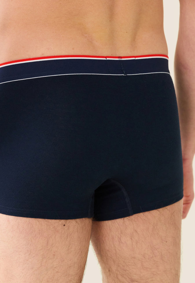 Le Slip Français Boxer En Coton Brodé Marius Bleu Amour