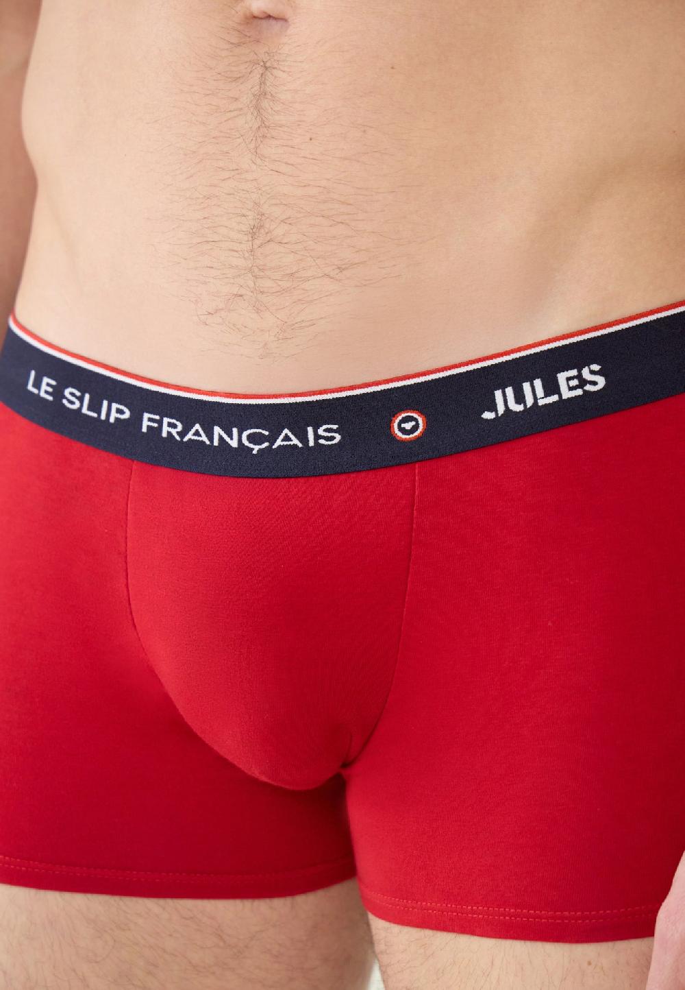 Le Slip Français Boxer En Coton Fabrice Rouge LSF X Jules
