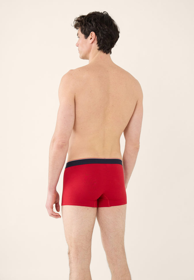Le Slip Français Boxer En Coton Fabrice Rouge LSF X Jules