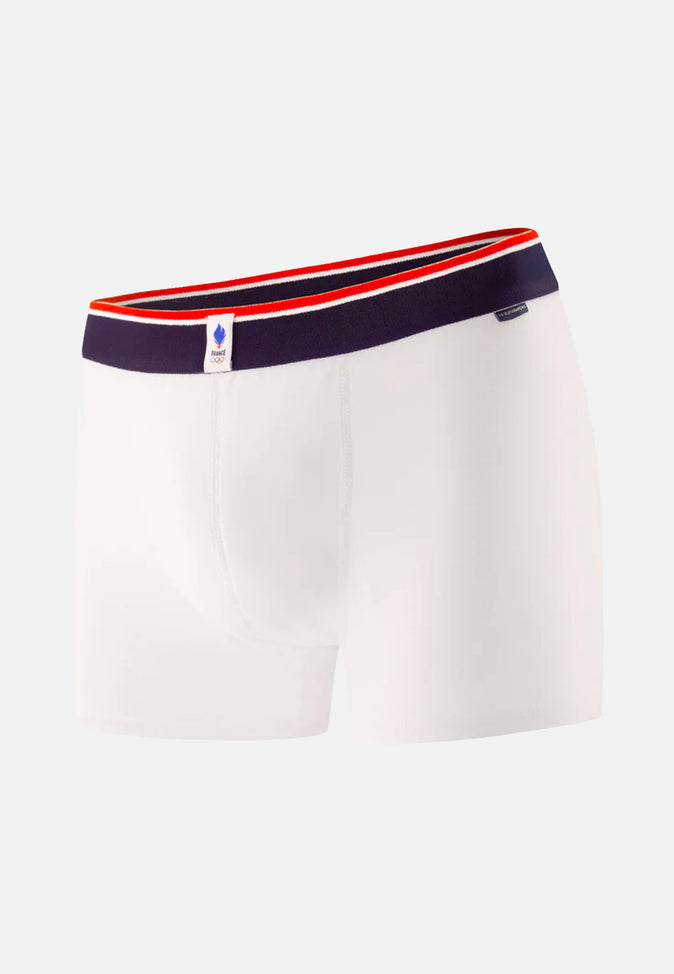 le slip français Boxer en coton Marius Blanc Victoire