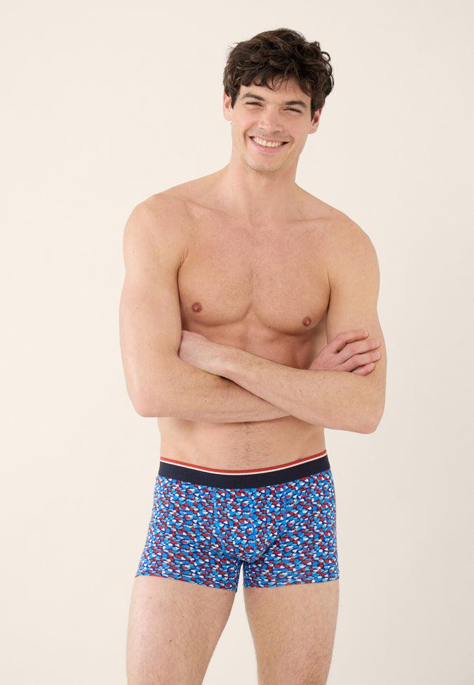 Le Slip Français Boxer En Coton Marius Cami Bleu Fluo