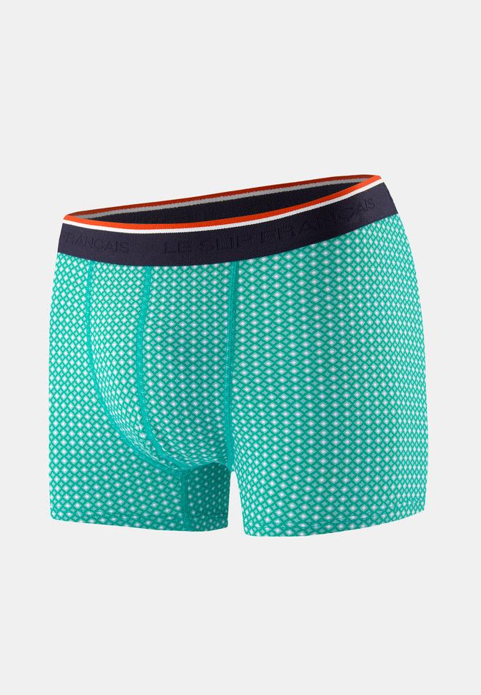 le slip français Boxer en coton Marius Caviar Lagon